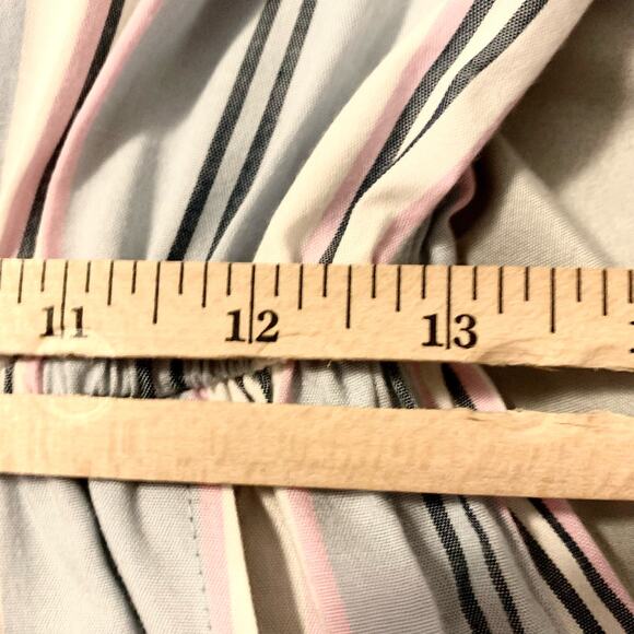 Pink Rose Blue Hydra Stripe Blouson Mini Dress Medium Spring Pastel Bar Back NWT - Picture 11 of 14